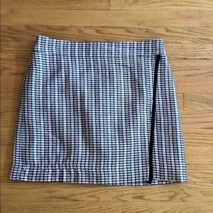 Pink and black plaid skirt